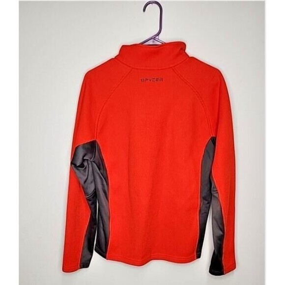 Spyder Outbound Quarter Zip Core pullover Sweater Orange/Gray - Men's Size S - Picture 6 of 8